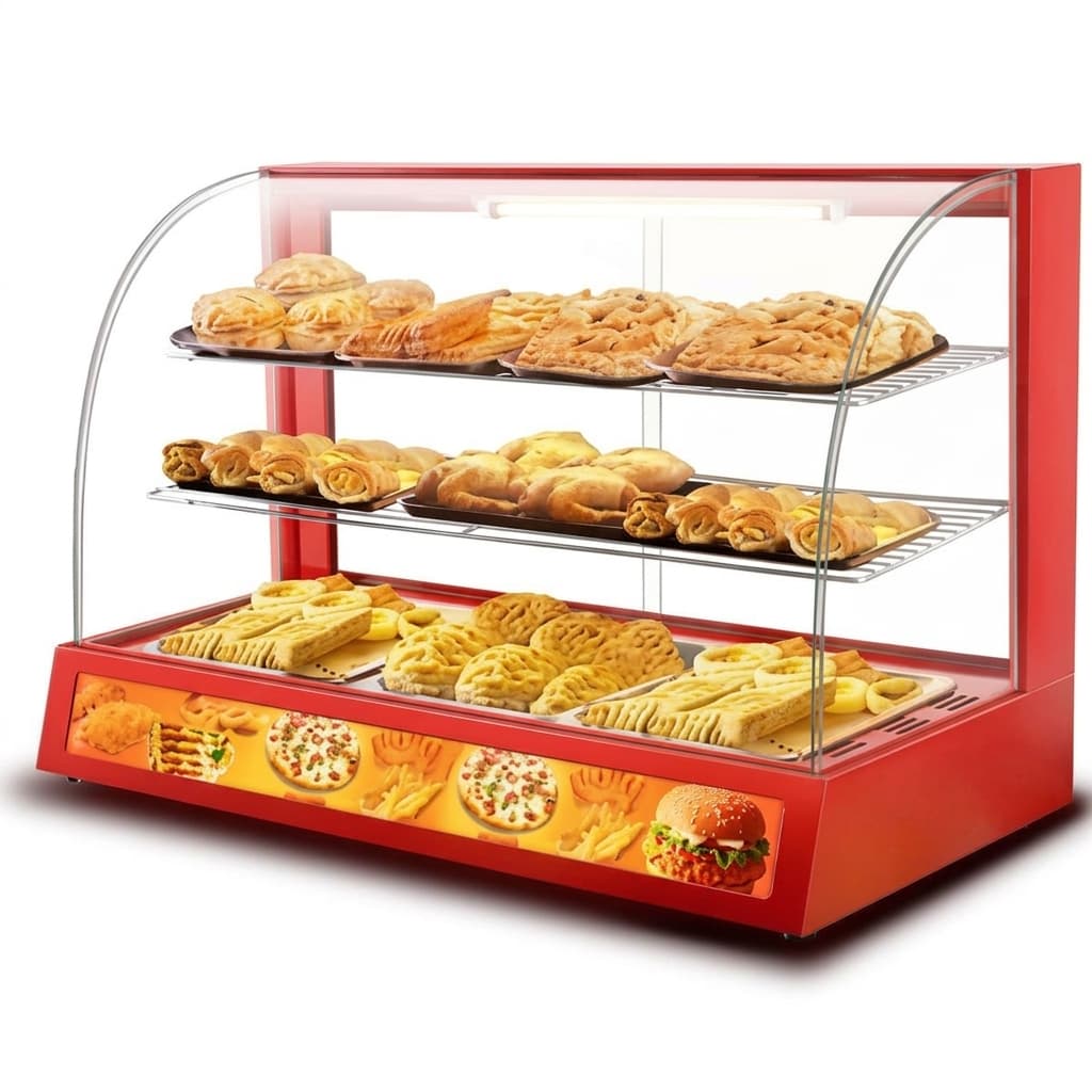 Curved Glass Heated Food Display Warmer